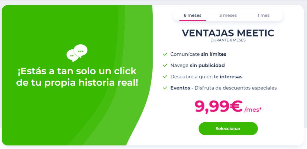 Precios Eventos Meetic