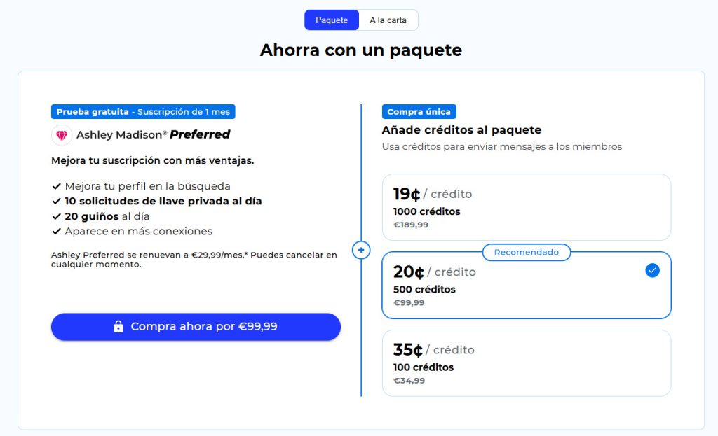 precio ashley madison