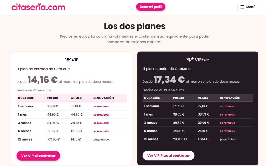 CitaSeria precios